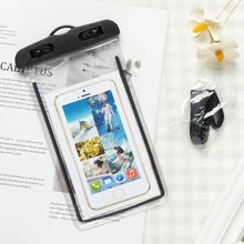 Maskulo NBG316 Transparent Black Waterproof PVC Smartphone Neck Bag for Gym, Travel, Sports.