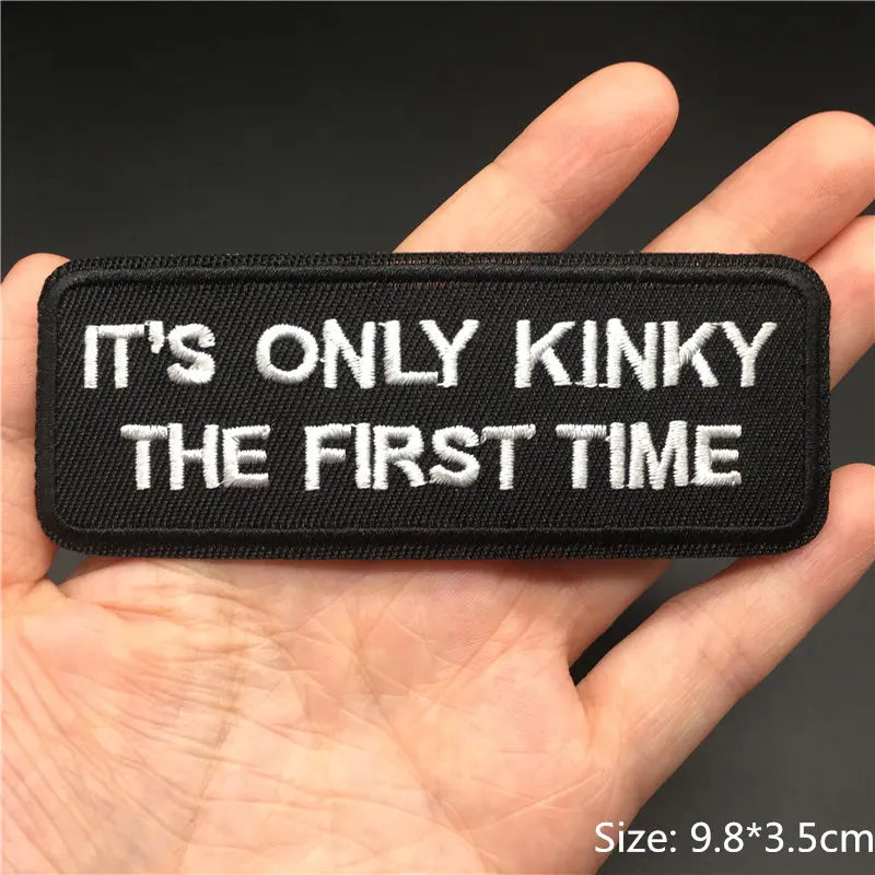 Banter Slogan Patch from Maskulo Berlin: Black and white embroidered patch perfect for personalizing clothes and accessories.