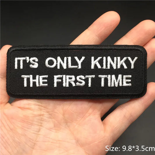 Banter Slogan Patch from Maskulo Berlin: Black and white embroidered patch perfect for personalizing clothes and accessories.