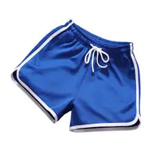 Maskulo NSH336 Blue Jogging Shorts with White Contour Stripe, 80s style, Spandex/Nylon/Polyester, for gym, sports, daily wear.