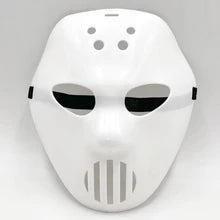 Maskulo NQ1356 White Hockey Terror Plastic Mask. Scary look, fits any head size, ideal for party, game, bedroom games.