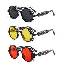 Maskulo NQ1385 black round sunglasses for a unique look, made of PVC/Acryl, ideal for daily wear, parties, and various outdoor activities.