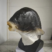 Maskulo NQ1402 Black Gray Fish Full Head Rubber Mask for Role-Playing, Cosplay, Parties, Games, and Bedroom Games.
