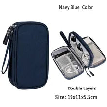 Maskulo NBG315 Blue Navy Waterproof Cables & Charger Organizer for travel, made of Nylon/Polyester.