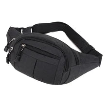 Maskulo NBG322 Gray Dark Waist Bag with 3 zippered compartments, made of Nylon/Polyester, for gym, travel, and everyday use.