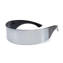 Maskulo NQ1391 White Narrow Cyclops Visor Sunglasses with futuristic design, UV400, and mirrored laser lenses for daily wear, sports, and parties.