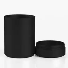 Maskulo NCS312 Black metal travel mini container for tea or herbs with screw-on lid. Ideal for travel or as a gift.