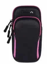 Maskulo Berlin Biceps Smartphone Bag: Pink & Black Nylon. Perfect for gym, running, and parties. Securely holds your phone.