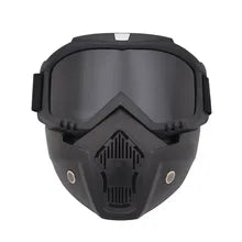 Maskulo NQ1457 Tactical Plastic Face Mask with Acryl Visor, gray/black, anti-impact, for sports, cosplay, motorcycle riding.