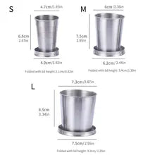 Maskulo NCS317 Metal Foldable Mini Travel Cup in Silver - perfect for drinking on the go or as a gift.