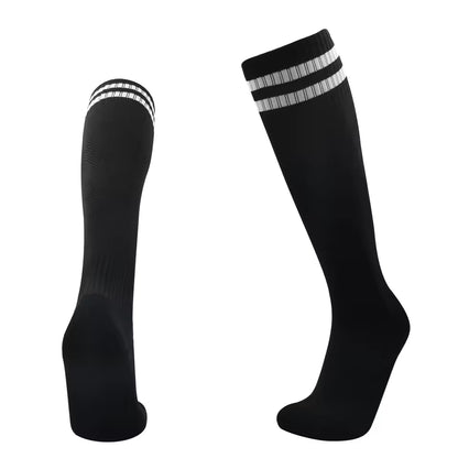Long Socks. Black + 2 White Stripes