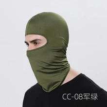 Maskulo NQ1321 Green Army Balaclava: Polyester/Spandex, elastic, breathable, quick-dry, for motorcycle helmets, MTB cycling, outdoor sports, tactical activities, and role-playing.