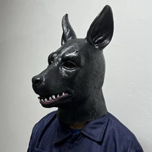 Maskulo NQ1470 Black Dog Full Head Rubber Mask for Cosplay & Role-Playing.