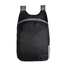 Maskulo NBG339 Lightweight Waterproof Backpack in black, soft folding nylon/polyester, ideal for gym, sports, travel, and everyday use.