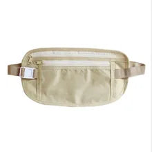 Maskulo NBG321 Beige Thin Lightweight Waist Bag for gym, travel, sports, and daily use.