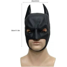 Maskulo NQ1371 Batman Full Head Mask for men in black rubber/PVC. Ideal for parties, games, and bedroom fun.