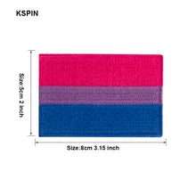 Maskulo Berlin Rainbow Pride Embroidery Patch. Cotton, embroidered, iron-on applique/sticker for DIY clothing in rainbow color.