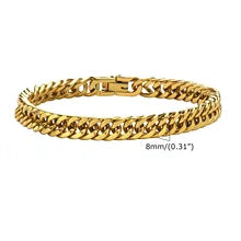 Maskulo Berlin Heavy Steel Cuban Bracelet - sleek and robust, perfect for daily wear or adding a bold touch to any look.