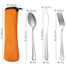 Maskulo NGL314 Silver 3-piece Stainless Steel Travel Cutlery Set.