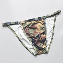 Camo Low-Rise Briefs from Maskulo Berlin, designed for a comfortable and stylish fit.