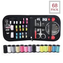 Maskulo NGL322 Traveler's Sewing Kit in case with threads, needles, scissors for hand sewing, ideal for travel.