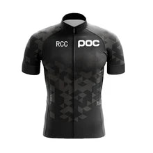 Maskulo NTS315 Digital Design Cycling Top with zipper 'POC' in black, made of quick-dry Polyester and Spandex, ideal for various sports and daily wear.