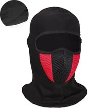 Maskulo NQ1313 Black/Red Synthetic Balaclava with 3D Mesh for motorcycle riding, tactical, and role-playing.