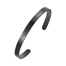 Maskulo Berlin Matte Black Graphic Cuff: Sleek stainless steel bracelet for a bold, modern statement.