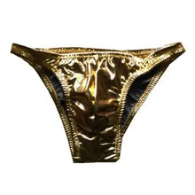 Maskulo NBR315 Golden Posing Briefs with Pouch for bodybuilders, made of Polyester/Spandex. Ideal for posing, parties, or daily wear.