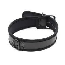 Maskulo NQ1448 Black Neoprene Puppy Accessory Collar for role-playing, cosplay, and parties.
