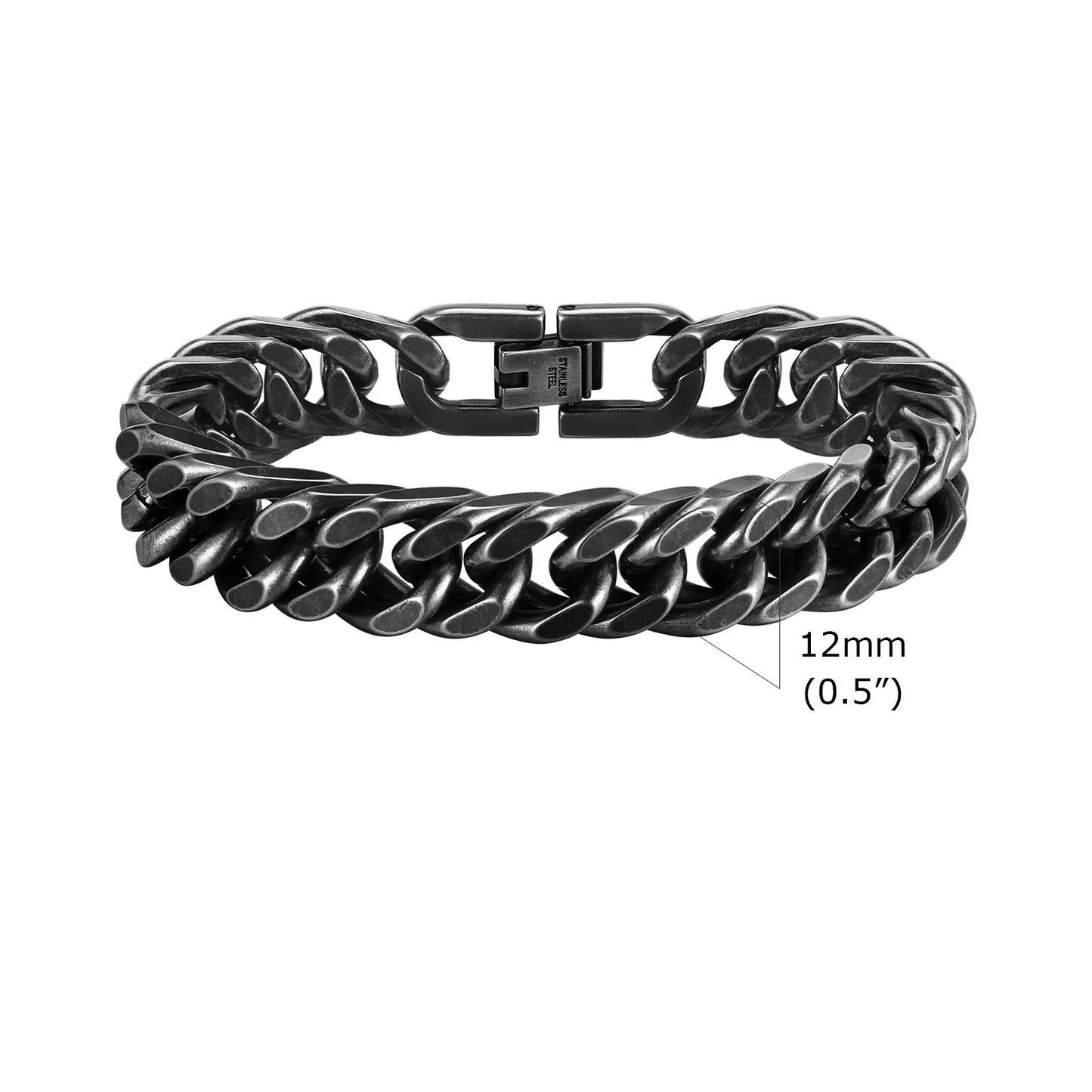 Dark Metal 12 mm Statement Chain Bracelet