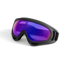 Maskulo NQ1399 Protective Goggles: black frame, blue gradient, snowboard style, adjustable for all head sizes. Ideal for biking, daily wear, motorcycling, parties, running, travel, and walking.