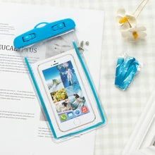 Maskulo NBG317 Transparent Blue Sky Waterproof PVC Smartphone Neck Bag for Gym, Travel, Sports.