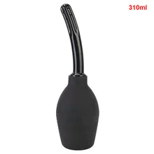 Maskulo NER315 Black Bulb Shaped Soft Plastic Enema Douche, hygiene tool for travel, bedroom games, parties.