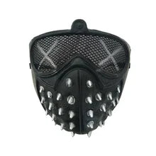 Maskulo NQ1357 Plastic Cyborg Watchdog Mask in Black and Silver, made of light PVC, ideal for parties, games, and bedroom games.