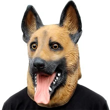 Maskulo NQ1465 German Shepherd Dog Full Head Rubber Mask, brown-rust, for cosplay, parties, and role-playing.