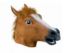 Brown Horse Full Head Rubber Mask for Role-Playing