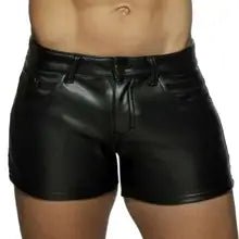 Armed Forces Saddle PU Leather shorts. Black - NSH317-Y1 2 - www.maskulo.berlin Local City Store