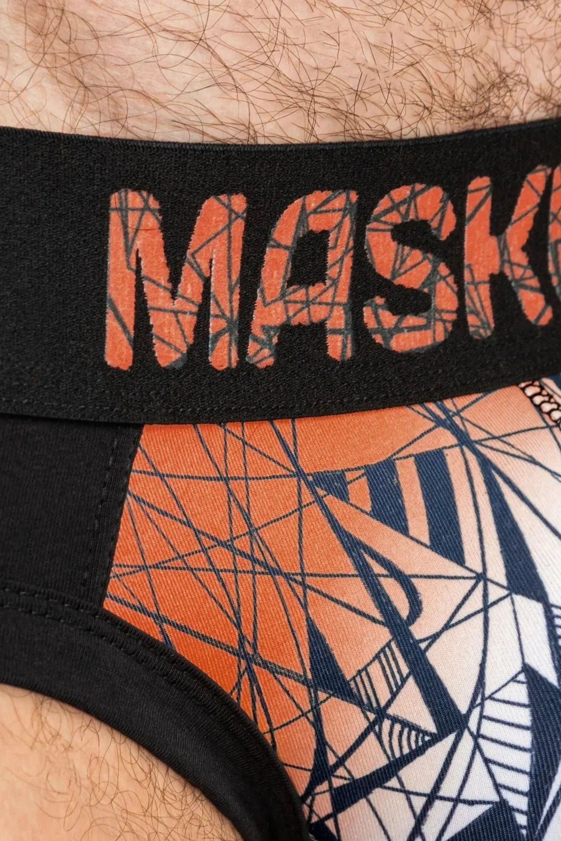 Armor Briefs With Art-X Effect. Black And Orange - MBR144-Y1 - www.maskulo.berlin - Local store