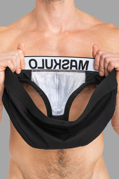 Armor Briefs With Art-X Effect. Black And White - MBR146-Y1 - www.maskulo.berlin - Local store