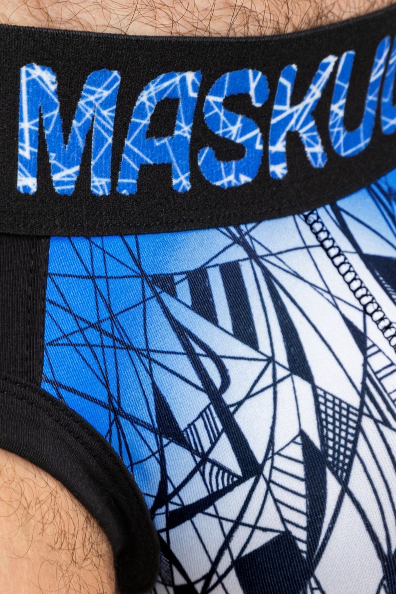 ARMOR Briefs with ART - X effect. Black+Blue Royal - MBR145 - Y2 - www.maskulo.berlin - Local store