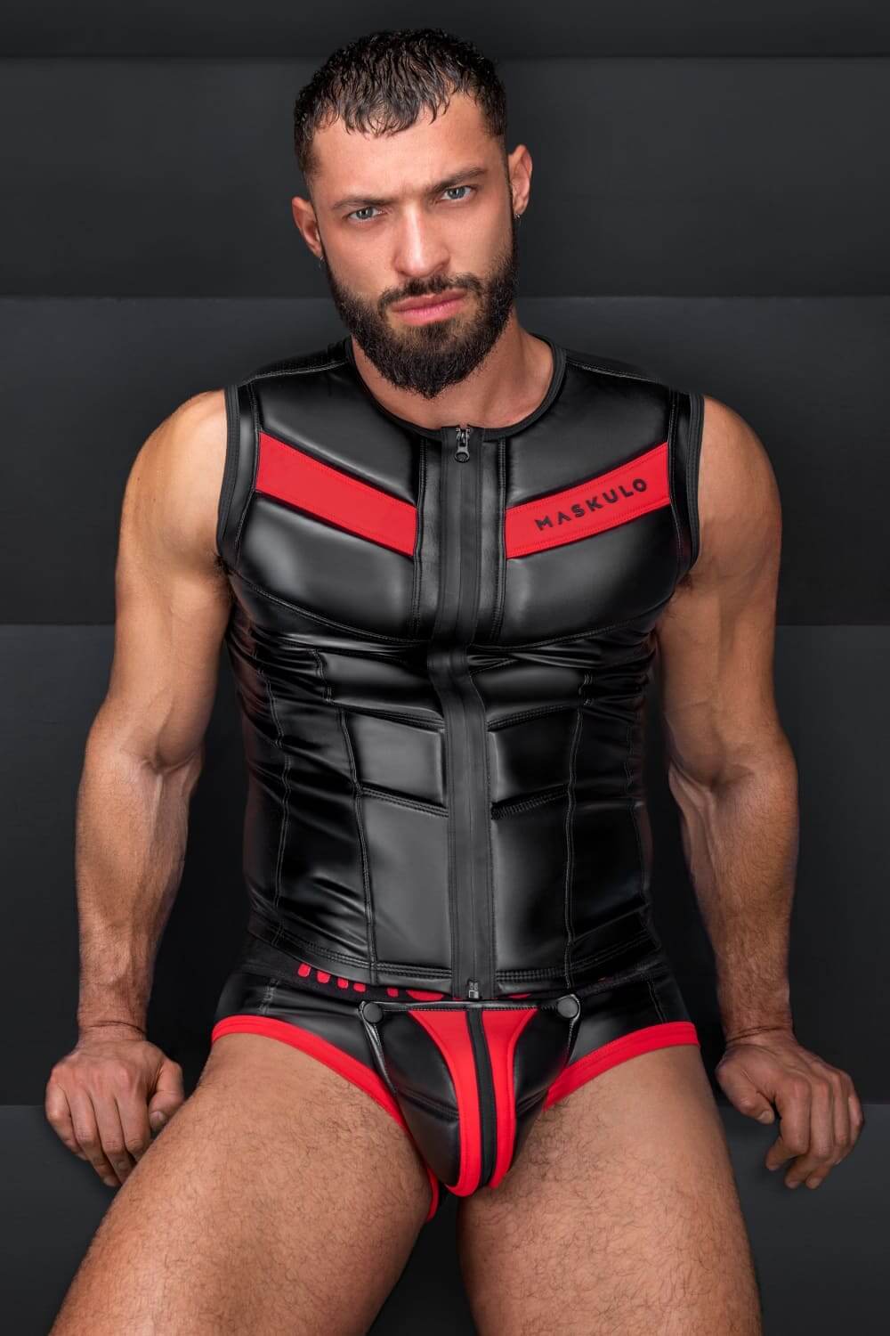 Armored 200-series. Zippered Vest. Red - MTP108-Y1 - www.maskulo.berlin - Local store