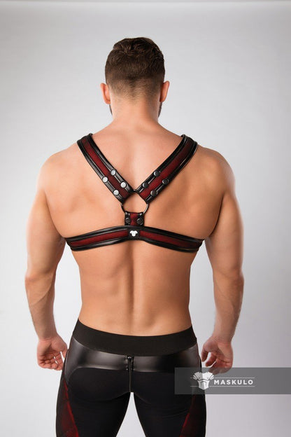 Armored. Color-Under. '2 Fronts' Chest Harness. Red - MHR127-Y1 8 - www.maskulo.berlin Local City Store