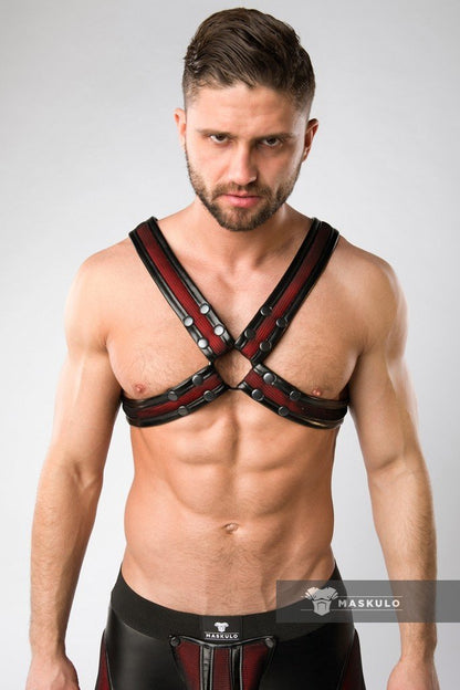 Armored. Color-Under. '2 Fronts' Chest Harness. Red - MHR127-Y1 7 - www.maskulo.berlin Local City Store