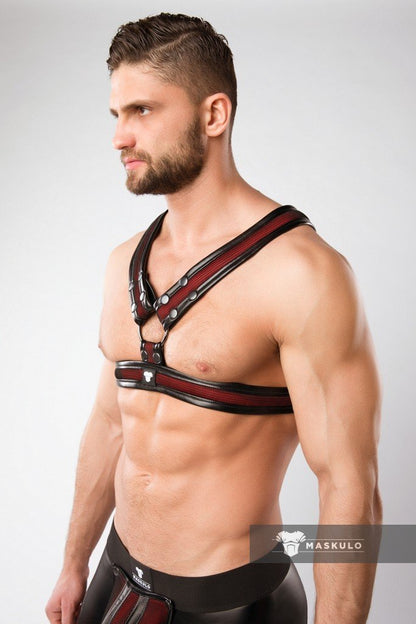 Armored. Color-Under. '2 Fronts' Chest Harness. Red - MHR127-Y1 5 - www.maskulo.berlin Local City Store