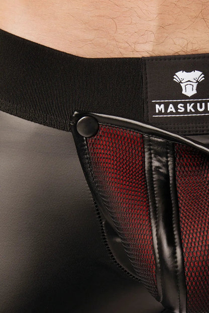 Armored. Color - Under. Men's Leggings. Zipped Rear. Red - MLG101 - Y1 - www.maskulo.berlin - Local store