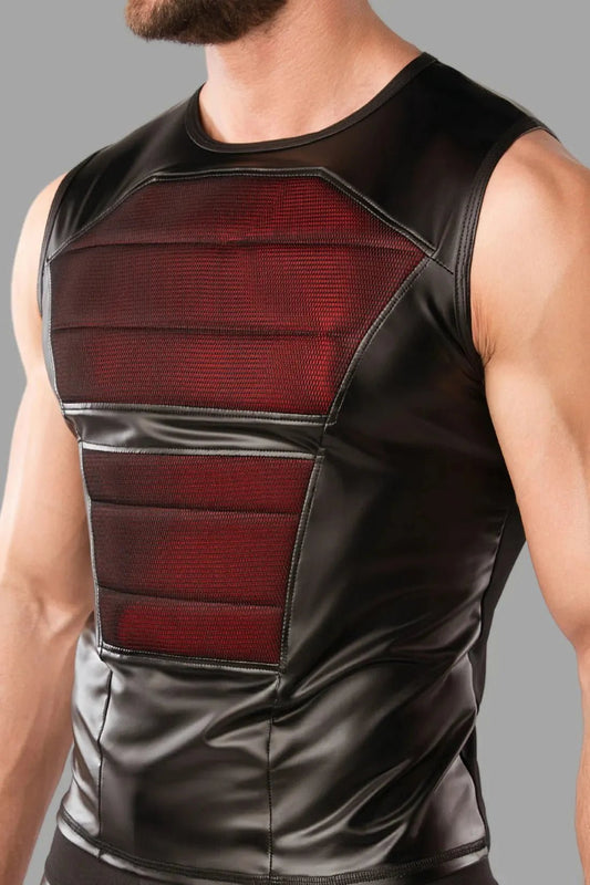 Armored. Color - Under. Men's Tank Top. Front Pads. Black and Red - MTP101 - Y1 - www.maskulo.berlin - Local store