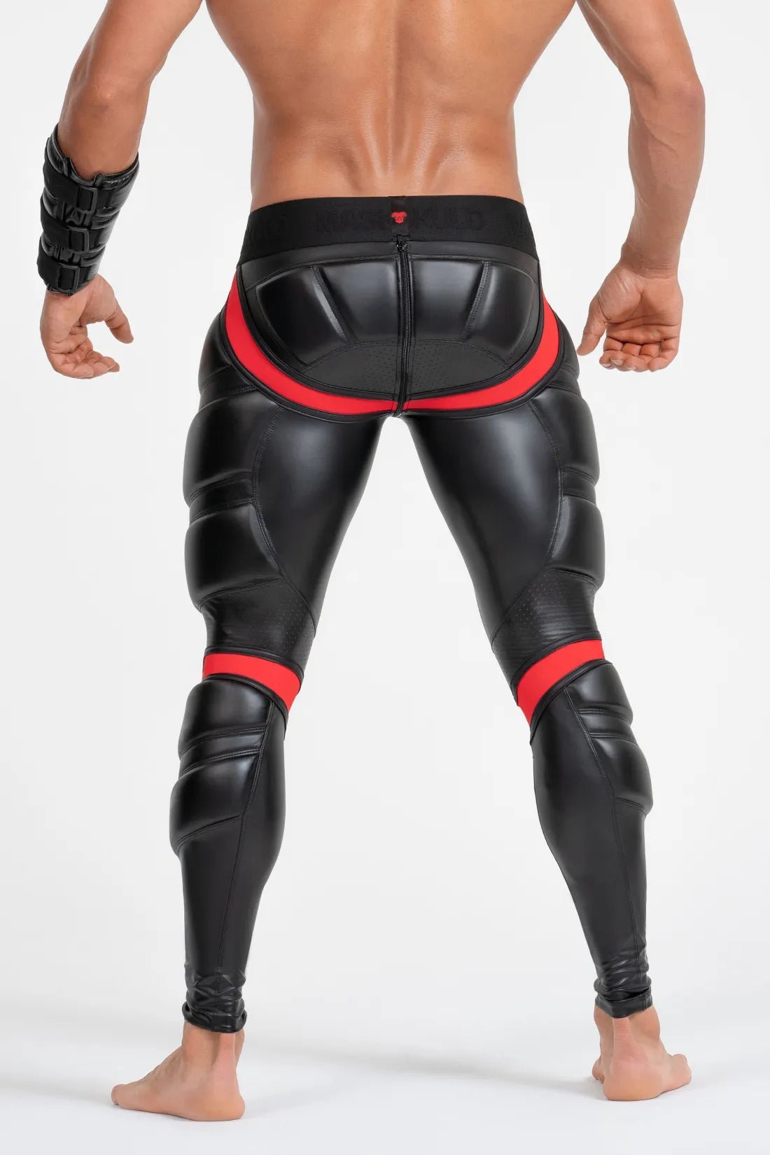 Armored Leggings 'Big Bulge'. Black And Red - MLG106-Y1 4 - www.maskulo.berlin Local City Store