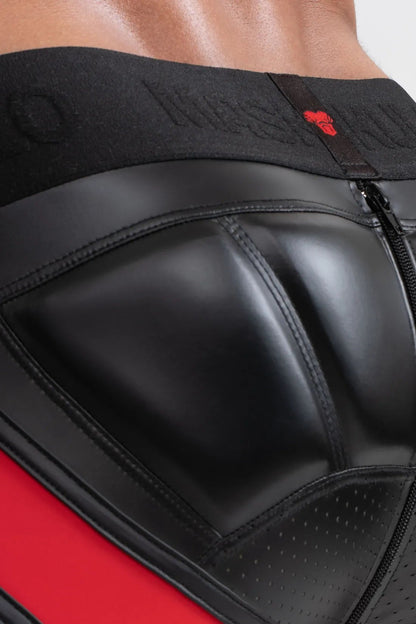 Armored Leggings 'Big Bulge'. Black And Red - MLG106-Y1 8 - www.maskulo.berlin Local City Store