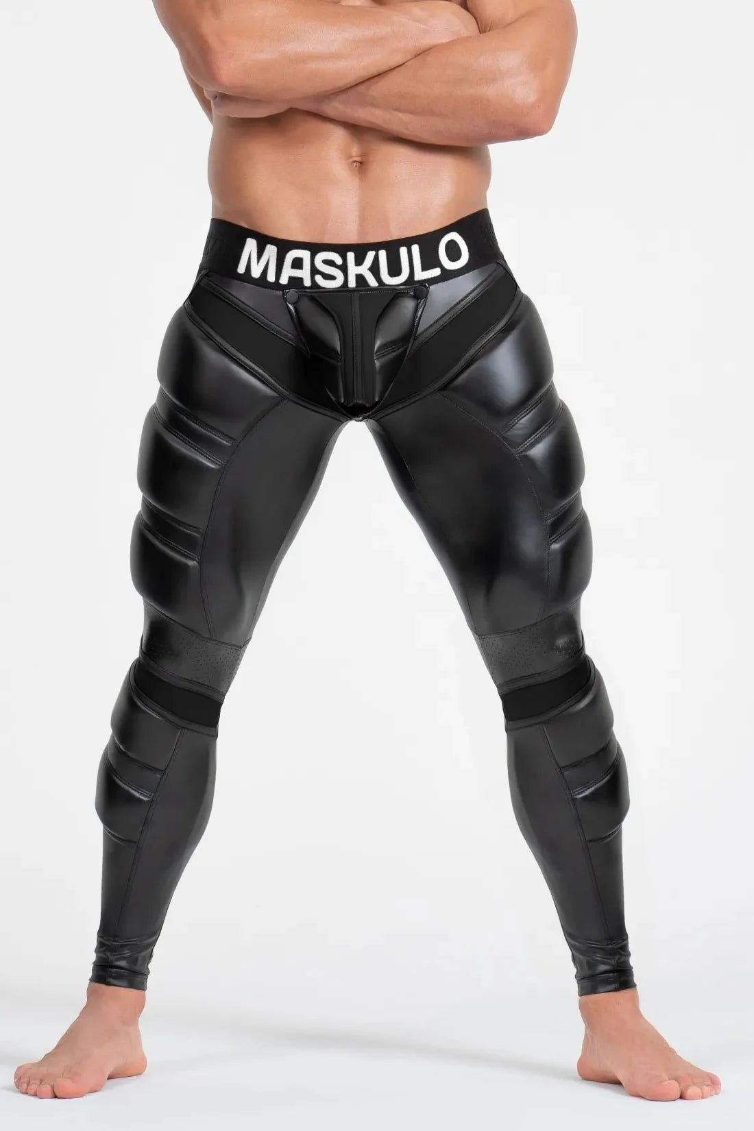 Armored Leggings 'Big Bulge'. Black - MLG107-Y1 10 - www.maskulo.berlin Local City Store